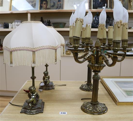 Two pairs of French lamps